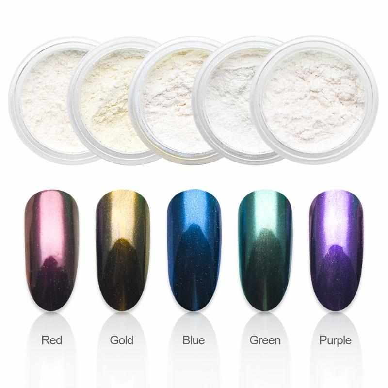 5PCS/Set Pearlescent Pigment White Symphony Mermaid Powder Make UP Eyeshadow Pigment Mica Powder Glitter For Nails SF3100