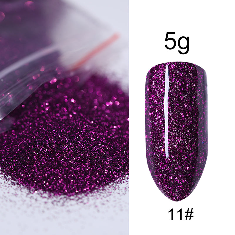 5g/Bag Glitter Nail Powder for DIY Nail Art Decoration Purple Blue Silver Nail Pigment Dust Tips Shining Shimmer Manicure