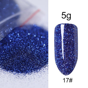 5g/Bag Glitter Nail Powder for DIY Nail Art Decoration Purple Blue Silver Nail Pigment Dust Tips Shining Shimmer Manicure