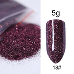 5g/Bag Glitter Nail Powder for DIY Nail Art Decoration Purple Blue Silver Nail Pigment Dust Tips Shining Shimmer Manicure