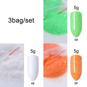 5g/Bag Glitter Nail Powder for DIY Nail Art Decoration Purple Blue Silver Nail Pigment Dust Tips Shining Shimmer Manicure