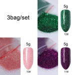 5g/Bag Glitter Nail Powder for DIY Nail Art Decoration Purple Blue Silver Nail Pigment Dust Tips Shining Shimmer Manicure