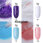 5g/Bag Glitter Nail Powder for DIY Nail Art Decoration Purple Blue Silver Nail Pigment Dust Tips Shining Shimmer Manicure