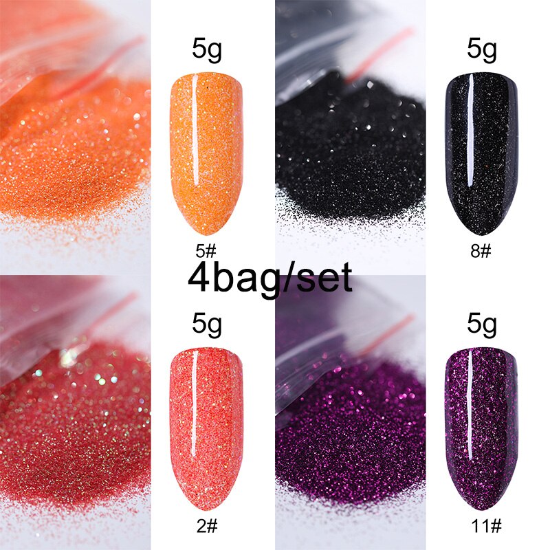 5g/Bag Glitter Nail Powder for DIY Nail Art Decoration Purple Blue Silver Nail Pigment Dust Tips Shining Shimmer Manicure