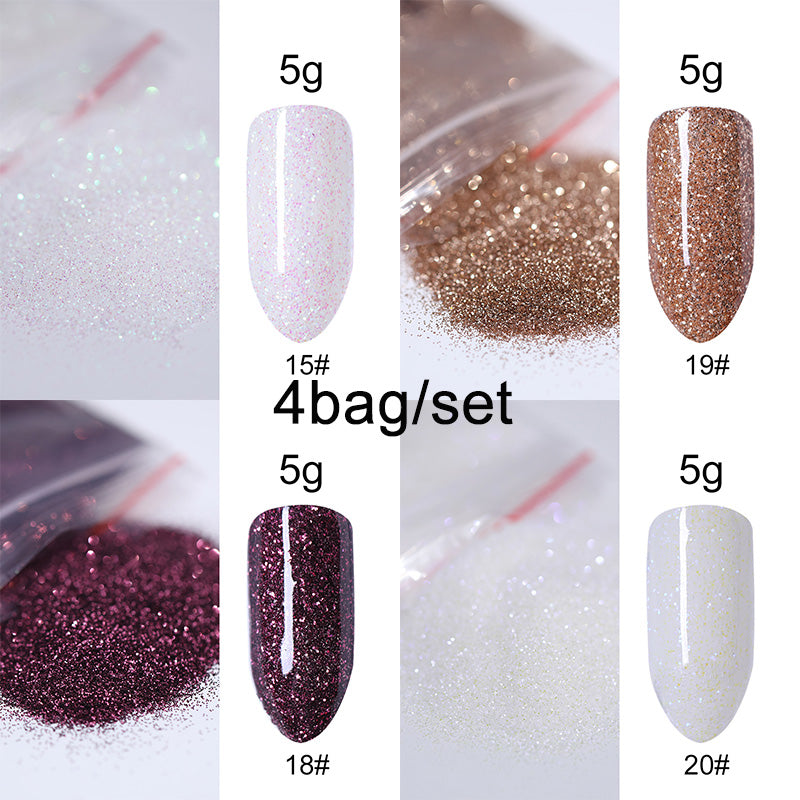 5g/Bag Glitter Nail Powder for DIY Nail Art Decoration Purple Blue Silver Nail Pigment Dust Tips Shining Shimmer Manicure