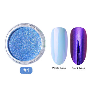 0.2g/Box Chameleon Mirror Laser Nail Glitter Powders Auroras Effect Nail Art Chrome Pigment Dust DIY Design Decoration