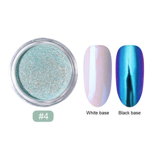 0.2g/Box Chameleon Mirror Laser Nail Glitter Powders Auroras Effect Nail Art Chrome Pigment Dust DIY Design Decoration