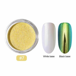 0.2g/Box Chameleon Mirror Laser Nail Glitter Powders Auroras Effect Nail Art Chrome Pigment Dust DIY Design Decoration