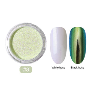 0.2g/Box Chameleon Mirror Laser Nail Glitter Powders Auroras Effect Nail Art Chrome Pigment Dust DIY Design Decoration