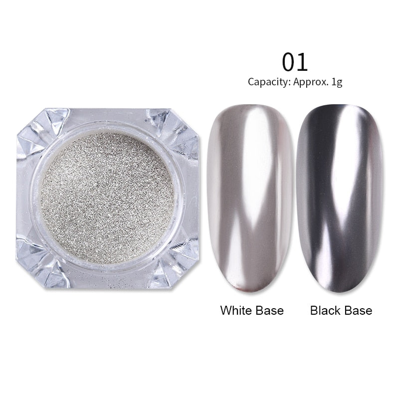 0.2g/Box Chameleon Mirror Laser Nail Glitter Powders Auroras Effect Nail Art Chrome Pigment Dust DIY Design Decoration