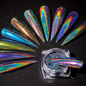 1g Glitter for Nails Holographic Dip Powder Mirror Polishing Chrome Pigments Nail Art Decorations Laser Dazzling Dust