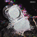 1g Glitter for Nails Holographic Dip Powder Mirror Polishing Chrome Pigments Nail Art Decorations Laser Dazzling Dust