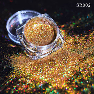 1g Glitter for Nails Holographic Dip Powder Mirror Polishing Chrome Pigments Nail Art Decorations Laser Dazzling Dust