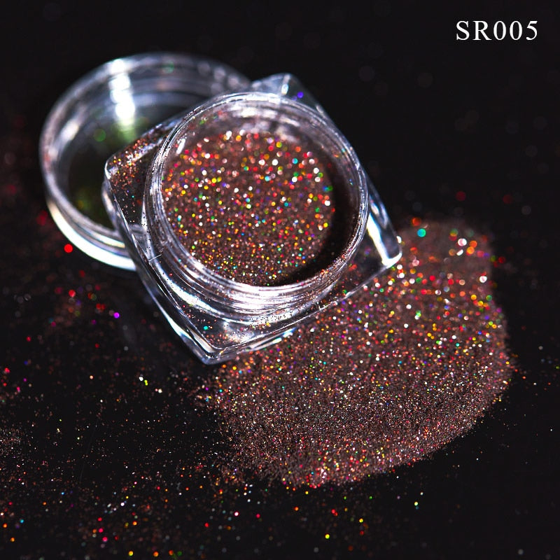 1g Glitter for Nails Holographic Dip Powder Mirror Polishing Chrome Pigments Nail Art Decorations Laser Dazzling Dust