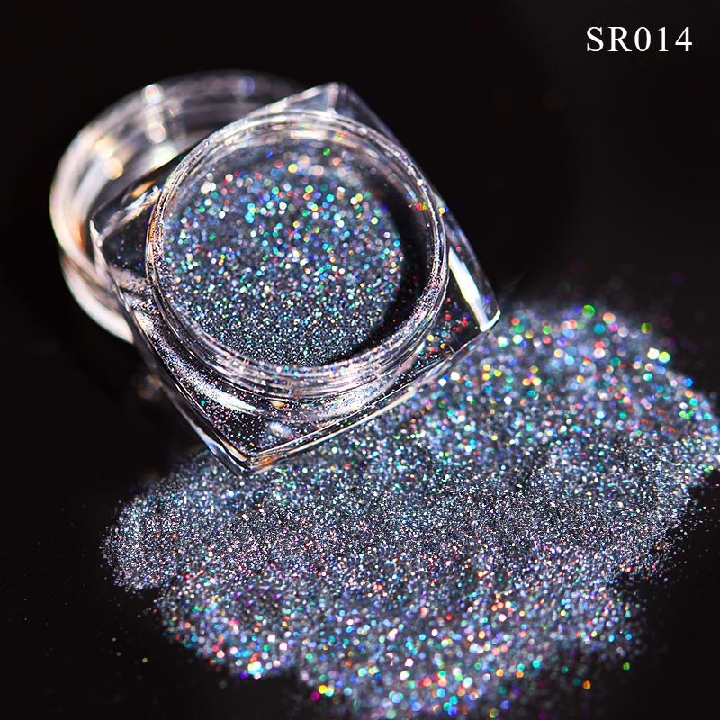 1g Glitter for Nails Holographic Dip Powder Mirror Polishing Chrome Pigments Nail Art Decorations Laser Dazzling Dust