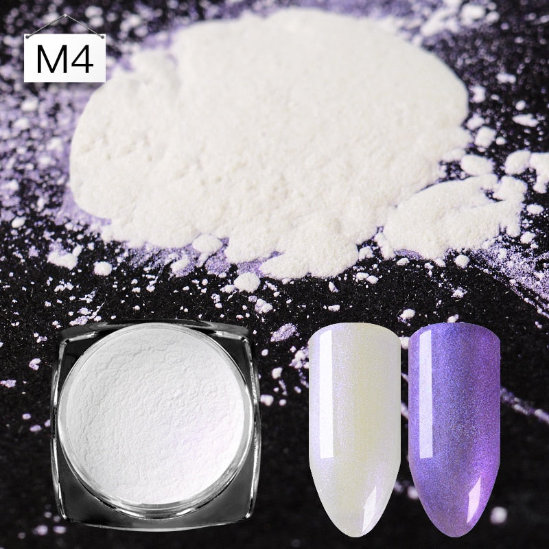 1g Glitter for Nails Holographic Dip Powder Mirror Polishing Chrome Pigments Nail Art Decorations Laser Dazzling Dust