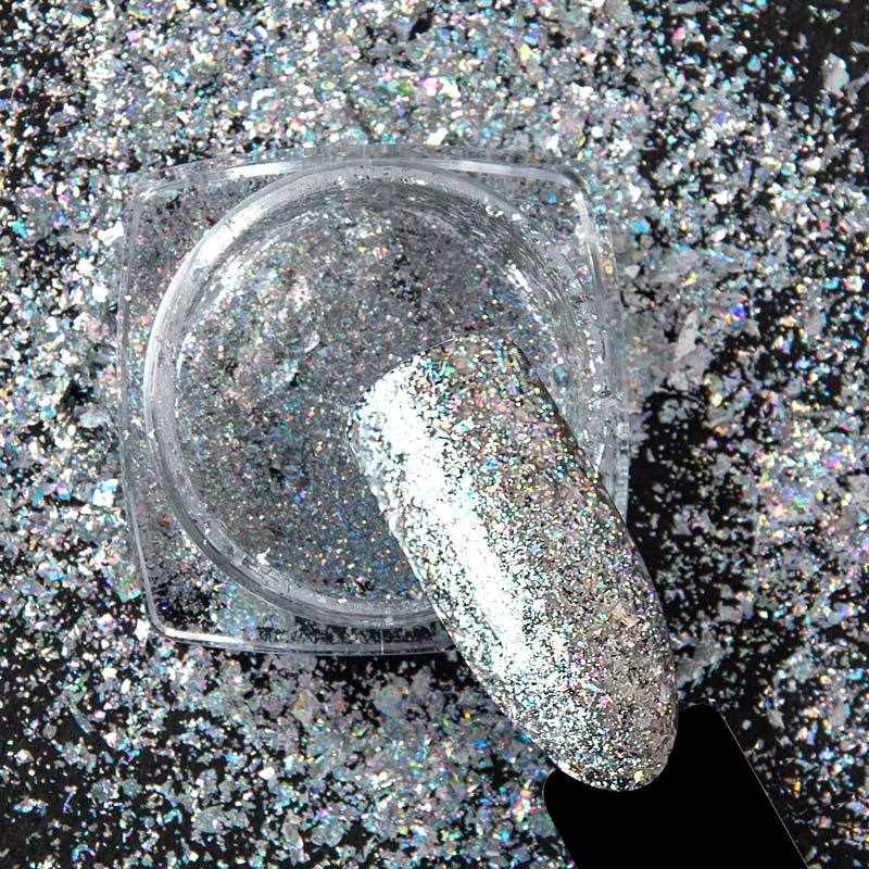 1g Glitter for Nails Holographic Dip Powder Mirror Polishing Chrome Pigments Nail Art Decorations Laser Dazzling Dust