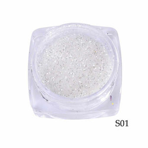 1g Nail Art Glitter Sequins 3D Gold Silver Hexagon Sequins Sparkly Flakies Rhinestone Sandy Powder Dust For Manicure JIS01-04