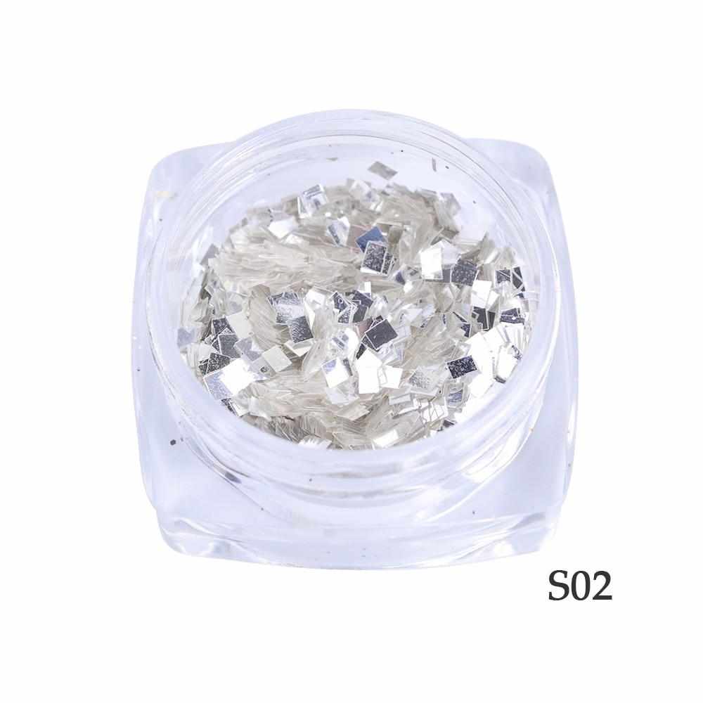 1g Nail Art Glitter Sequins 3D Gold Silver Hexagon Sequins Sparkly Flakies Rhinestone Sandy Powder Dust For Manicure JIS01-04