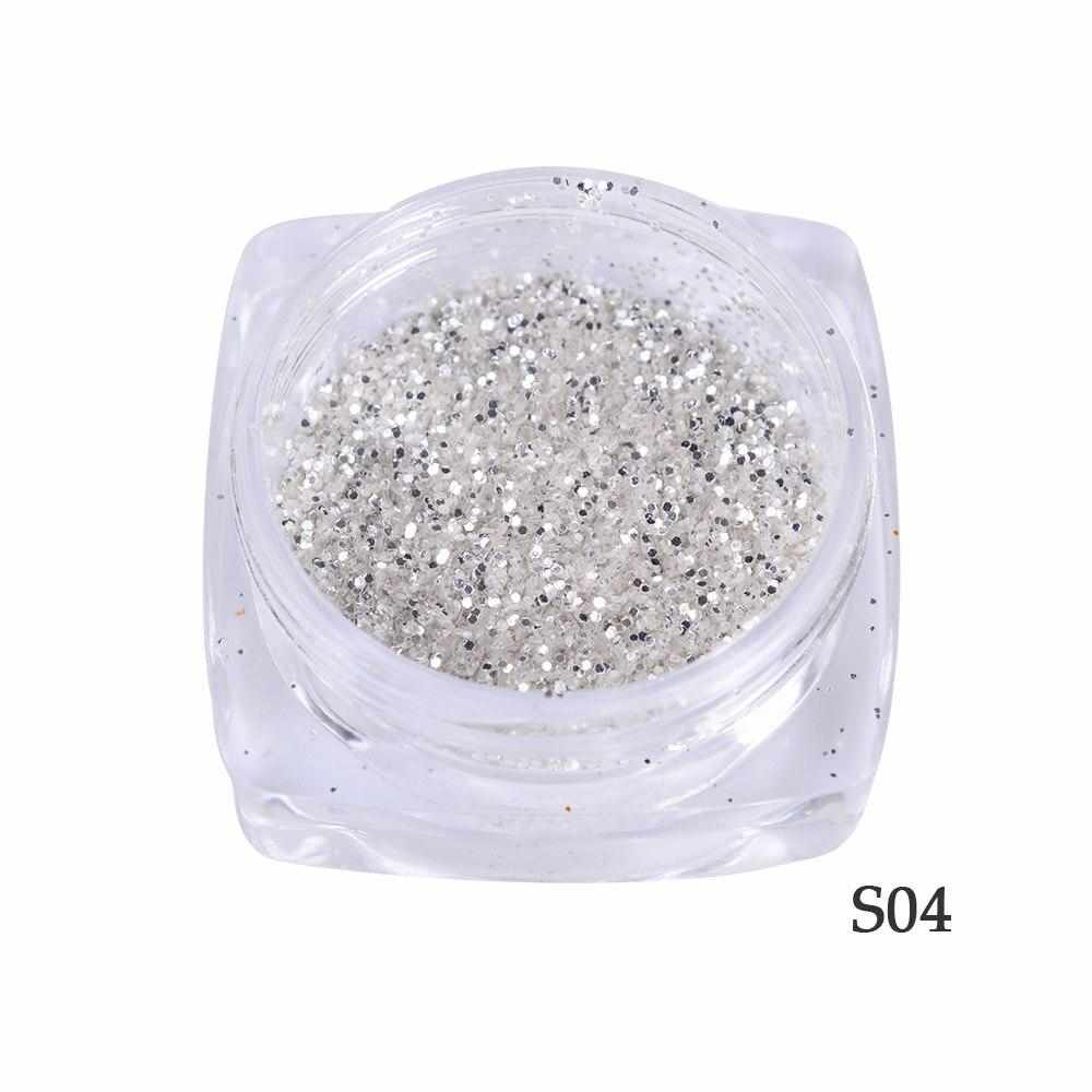 1g Nail Art Glitter Sequins 3D Gold Silver Hexagon Sequins Sparkly Flakies Rhinestone Sandy Powder Dust For Manicure JIS01-04