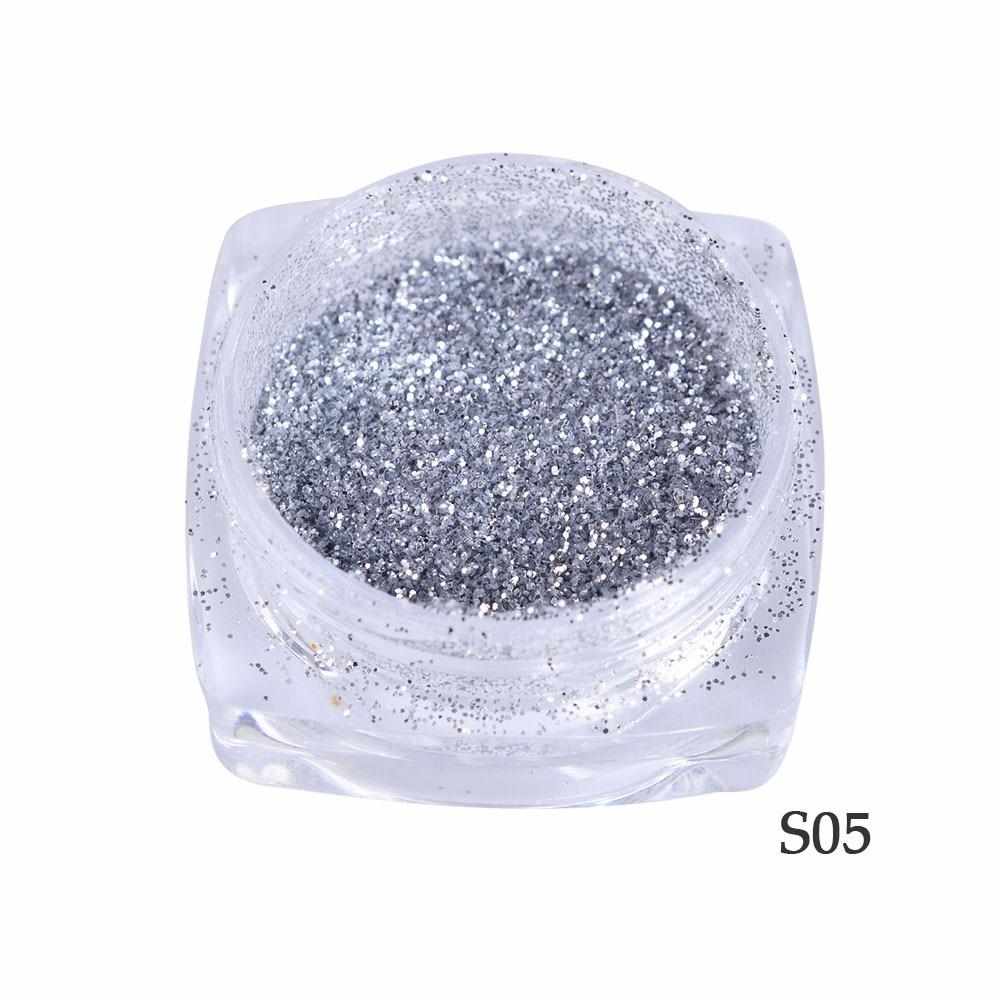 1g Nail Art Glitter Sequins 3D Gold Silver Hexagon Sequins Sparkly Flakies Rhinestone Sandy Powder Dust For Manicure JIS01-04