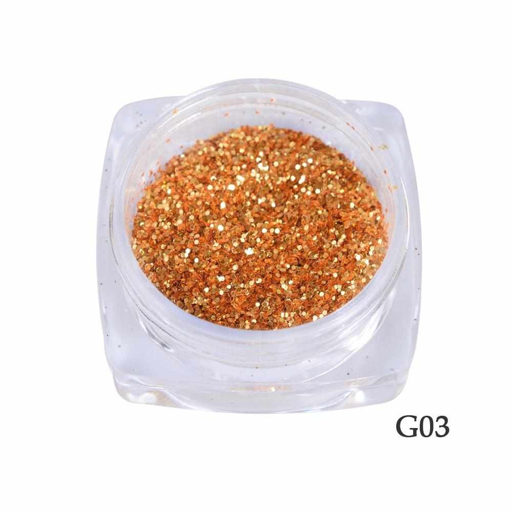 1g Nail Art Glitter Sequins 3D Gold Silver Hexagon Sequins Sparkly Flakies Rhinestone Sandy Powder Dust For Manicure JIS01-04