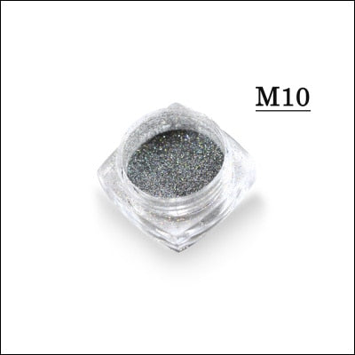 1g Mermaid Pigment Powder on nails White/Silver/Gold Super Shimmer Magic Nail Glitter Laser Manicure Decorations CHM05/09/10