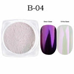 1g Mermaid Pigment Powder on nails White/Silver/Gold Super Shimmer Magic Nail Glitter Laser Manicure Decorations CHM05/09/10