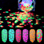 1g Fluorescent Luminous Nail Art Sequins Heart Shape Ultra-thin Luminous Nail Glitter Flakes Glow in the Dark