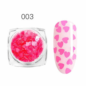 1g Fluorescent Luminous Nail Art Sequins Heart Shape Ultra-thin Luminous Nail Glitter Flakes Glow in the Dark