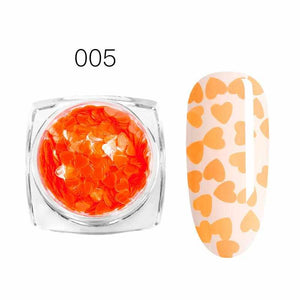 1g Fluorescent Luminous Nail Art Sequins Heart Shape Ultra-thin Luminous Nail Glitter Flakes Glow in the Dark