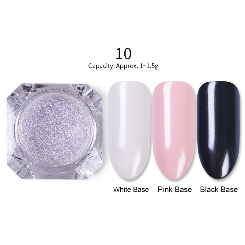 1 Box Mirror Glitter Nail Powder Chrome Pigment Holographic Shining Powder Shimmer Nail Glitter DIY Nail Art Decorations