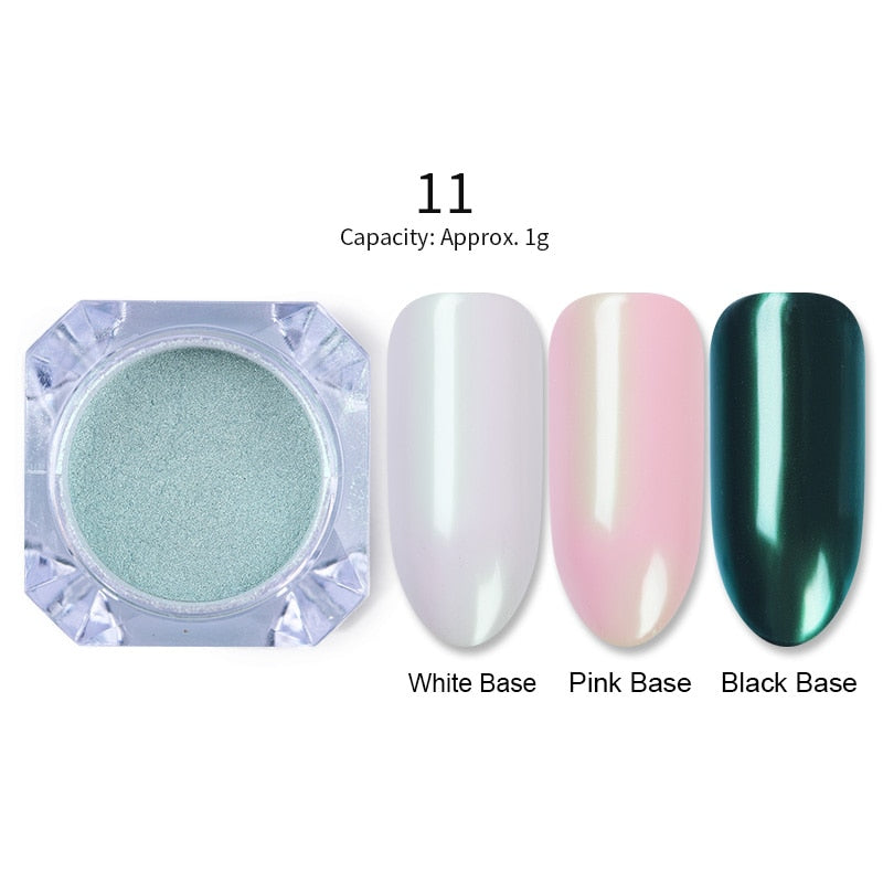 1 Box Mirror Glitter Nail Powder Chrome Pigment Holographic Shining Powder Shimmer Nail Glitter DIY Nail Art Decorations