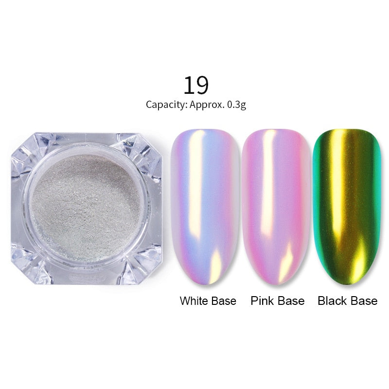 1 Box Mirror Glitter Nail Powder Chrome Pigment Holographic Shining Powder Shimmer Nail Glitter DIY Nail Art Decorations