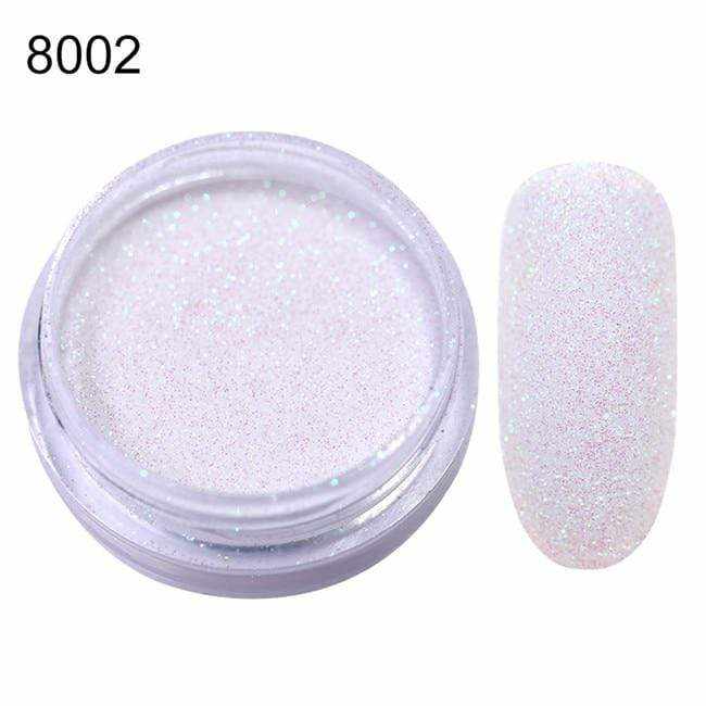 Gradient Shiny Nail Glitter Set Powder Laser Sparkly Manicure Nail Art Chrome Pigment Silver DIY Nail Art Decoration Kit