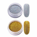 Gradient Shiny Nail Glitter Set Powder Laser Sparkly Manicure Nail Art Chrome Pigment Silver DIY Nail Art Decoration Kit