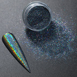 Gradient Shiny Nail Glitter Set Powder Laser Sparkly Manicure Nail Art Chrome Pigment Silver DIY Nail Art Decoration Kit