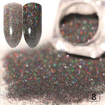 Gradient Shiny Nail Glitter Set Powder Laser Sparkly Manicure Nail Art Chrome Pigment Silver DIY Nail Art Decoration Kit