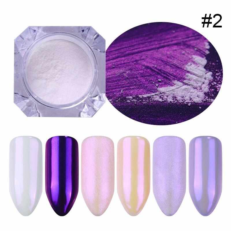 1 Box Pearl Nail Glitter Shiny Mirror Matte Shell White Purple Blue Nail Art Pigment Dust Powder Manicure Nail Decorations