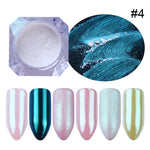 1 Box Pearl Nail Glitter Shiny Mirror Matte Shell White Purple Blue Nail Art Pigment Dust Powder Manicure Nail Decorations