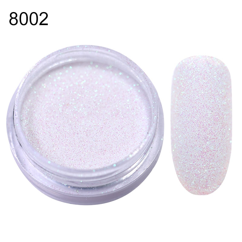 1 Box Pearl Nail Glitter Shiny Mirror Matte Shell White Purple Blue Nail Art Pigment Dust Powder Manicure Nail Decorations