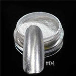 1pcs Silver Mirror Magic Pigment Powder Manicure Dust Shiny Gel Polish Nail Art Glitter Chrome Powder Flake Decorations BE04S-1