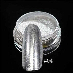 1pcs Silver Mirror Magic Pigment Powder Manicure Dust Shiny Gel Polish Nail Art Glitter Chrome Powder Flake Decorations BE04S-1