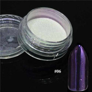 1pcs Silver Mirror Magic Pigment Powder Manicure Dust Shiny Gel Polish Nail Art Glitter Chrome Powder Flake Decorations BE04S-1