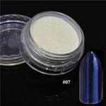 1pcs Silver Mirror Magic Pigment Powder Manicure Dust Shiny Gel Polish Nail Art Glitter Chrome Powder Flake Decorations BE04S-1