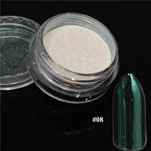 1pcs Silver Mirror Magic Pigment Powder Manicure Dust Shiny Gel Polish Nail Art Glitter Chrome Powder Flake Decorations BE04S-1