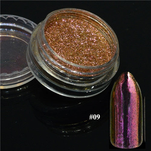 1pcs Silver Mirror Magic Pigment Powder Manicure Dust Shiny Gel Polish Nail Art Glitter Chrome Powder Flake Decorations BE04S-1