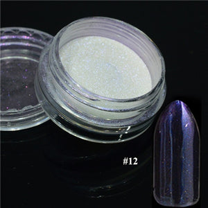 1pcs Silver Mirror Magic Pigment Powder Manicure Dust Shiny Gel Polish Nail Art Glitter Chrome Powder Flake Decorations BE04S-1