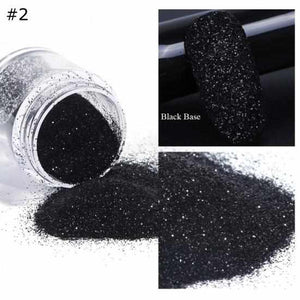 1 Box Black White Nail Glitter Dipping Powder Shiny Pigment Dust Laser Sugar Nail Art Sequins Glitters Decorations Manicure TRMN