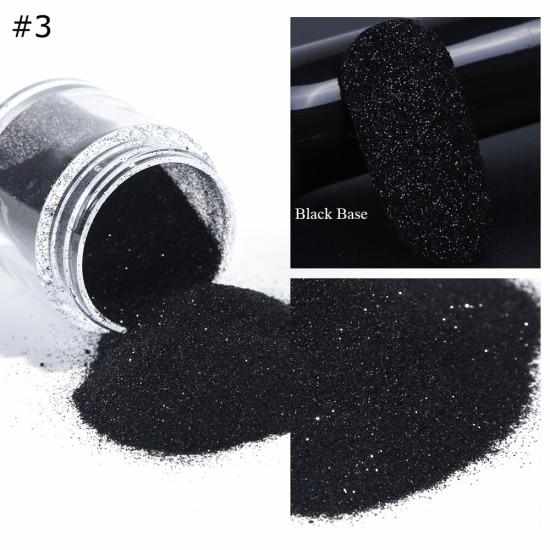 1 Box Black White Nail Glitter Dipping Powder Shiny Pigment Dust Laser Sugar Nail Art Sequins Glitters Decorations Manicure TRMN